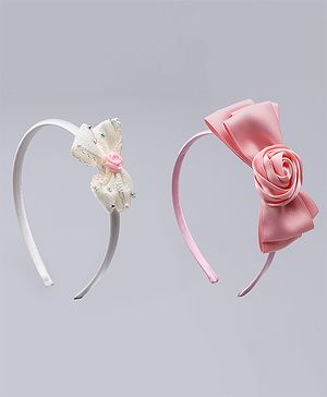 Babyhug Hair Bands With Bow Applique Pack of 2 - Multicolor