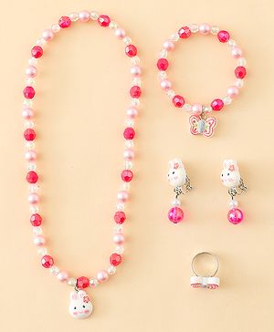 Babyhug Jewellery Set With Bunny & Butterfly Design Pack of 5 - Pink