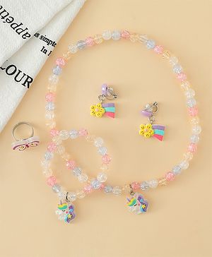 Babyhug Jewellery Set With Butterfly & Unicorn Applique - Multicolor