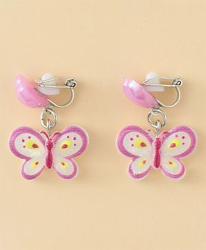 Pine Kids Earrings with Butterfly Design - Purple