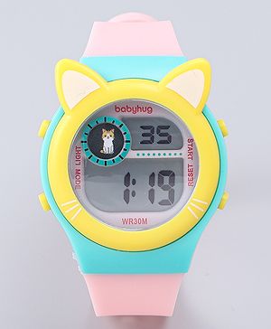 Babyhug Free Size Digital Watch - Yellow & Green