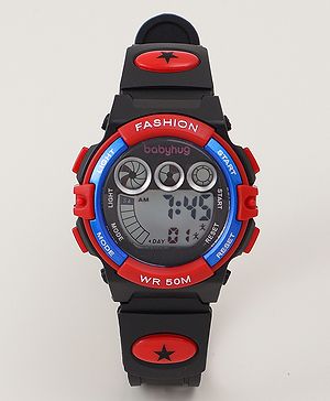 Babyhug  Free Size  Digital Watch - Black & Red