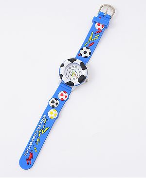 Babyhug Free Size Analog Watch With Football Design - Blue