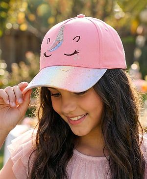 Pine Kids Baseball Cap With Unicorn Embroidery Pink - Diameter 17 cm