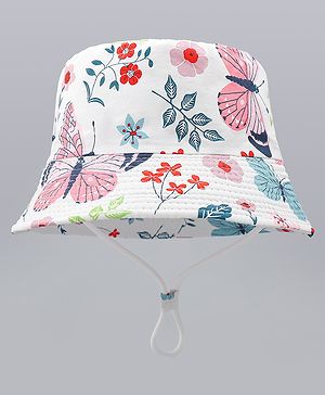 Babyhug Bucket Hat with Tropical Theme Print - Diameter 17 cm