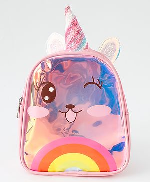 Babyhug Fashion Backpacks With Unicorn Horn - Pink