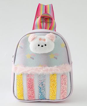 Babyhug Fashion Backpacks With Teddy Bear Applique - Multicolor