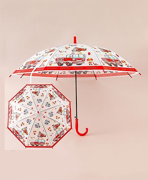 Babyhug Emergency Vehicle Printed Umbrella - Multicolor