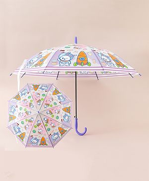 Babyhug Free Size Umbrella with Animal Print - Multicolor