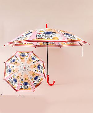 Babyhug Free Size Umbrella with Astronaut Print - Multicolor