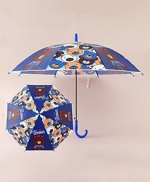 Babyhug Free Size Umbrella with Teddy Print - Multicolor