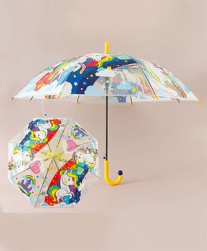 Babyhug  Free Size Umbrella with Unicorn Print- Yellow