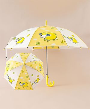 Babyhug Free Size Umbrella with Sheep Print - Yellow