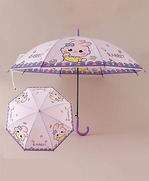 Babyhug Free Size Umbrella with Bunny Print - Purple