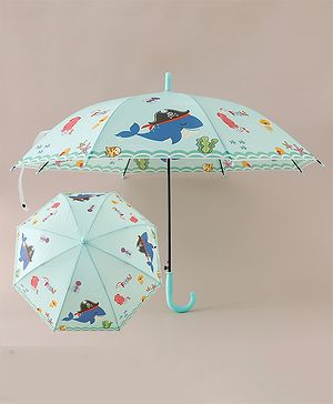 Babyhug  Free Size Umbrellawith Sea Life Theme Print - Light Green