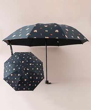 Pine Kids Free Size Animal Printed Umbrella - Black