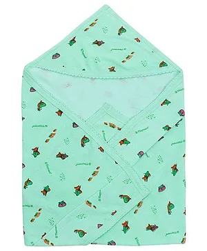 Tinycare Hooded Baby Towel Light Green (Print May Vary)