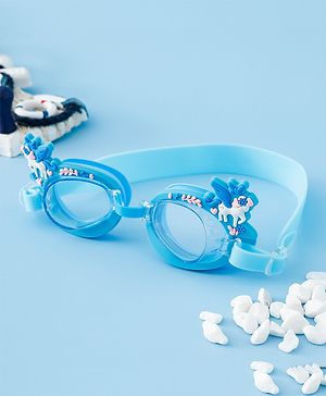 Babyhug Swimming Goggles With Unicorn Applique - Blue