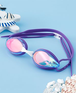 Pine Active Free Size Solid Coloured Swimming Goggles - Purple