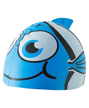 Babyhug Fish Shaped Swimming Cap Free Size - Blue