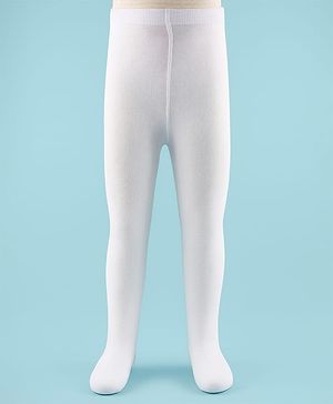 Cute Walk by Babyhug Knit Anti-Bacterial Wash Tights - White
