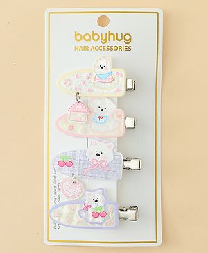 Babyhug Hair Alligator Clips Pack of 4 Free Size - Multicolor