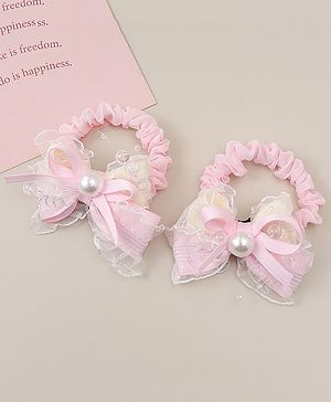 Babyhug Bow Rubber Bands Pack of 2 - Pink