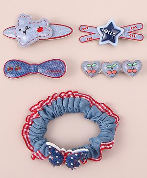 Babyhug Hair Pins And Clips With Butterfly Applique  Free Size Pack of 5 Multicolor