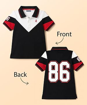 Pine Kids Cotton Knit T-Shirts Polo Neck Half Sleeves  Front & Back Graphic Multi Colors 4-5 Years