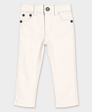 Mi Arcus Woven Solid Jeans - Cream