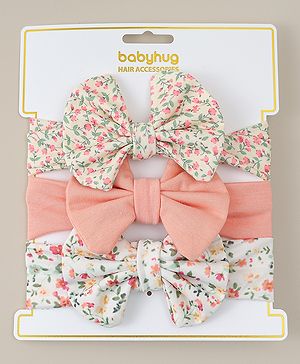 Babyhug Headbands With Bow Applique Pack of 3 - Multicolor