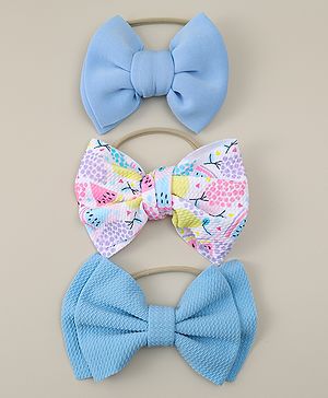 Babyhug Headband with Bow Applique Pack of 3 - Blue