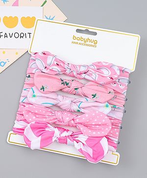 Babyhug Headbands with Bow Applique Pack of  5 -  Pink