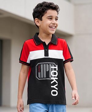 Pine Kids Cotton Knit T-Shirts Polo Neck Half Sleeves Graphic Print Multi Colors 4-5 Years