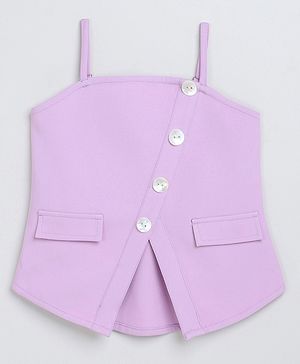Taffykids Woven Sleeveless Solid Singlet Aline Top - Lilac