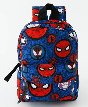 Babyhug Fashion Backpacks With Spider Man Print - Navy Blue