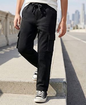 Pine Kids Denim Woven Full Length Washed Jeans - Black