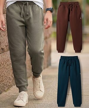 Pine Kids Knit Full Length Solid Color Lounge Pants Pack of 3 ( Color May Vary )