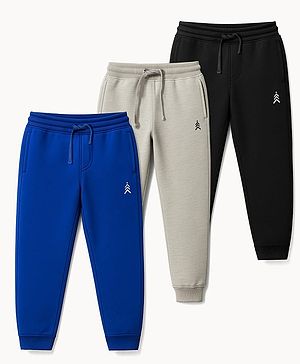 Pine Kids Knit Full Length Solid Colour Lounge Pant Pack Of 3 (Colour May Vary)