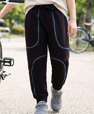 Pine Kids Knit Full Length Solid Color Lounge Pant - Black
