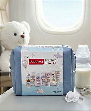 Babyhug Daily Care Travel Kit With Pouch - Pack of 7