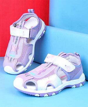 Cute Walk by Babyhug Velcro Closure Solid Sandals - Purple