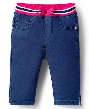 Babyhug Denim Washed Capri - Navy Blue