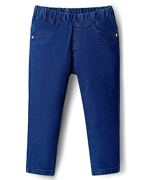 Babyhug Full Length Solid Color Denim
                              Jeggings With Stretch - Navy Blue