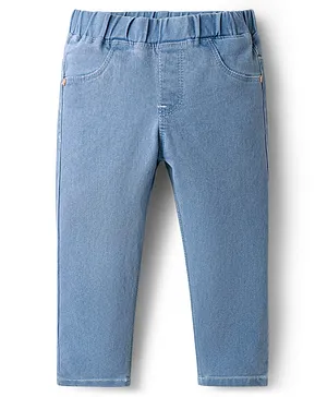 Babyhug Full Length Solid Color Denim
                              Jeggings With Stretch - Light Blue