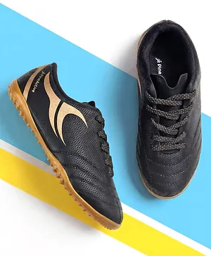 Pine Active Lace Up Football Shoes With Logo
                      Design - Black