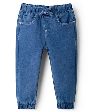 Babyhug
                              Full Length Washed Denim Joggers With
                              Stretch - Blue