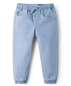 Babyhug
                              Full Length Washed Denim Joggers With
                              Stretch - Light Blue