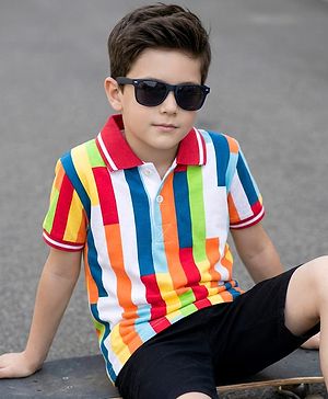 OLLINGTON ST. Cotton Knit Half Sleeve Printed T-Shirt - Multicolor