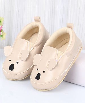 Cute Walk by Babyhug Slip On Booties With Koala Embroidery & Applique - Beige